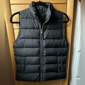 Women’s black J Crew down vest in petite small
